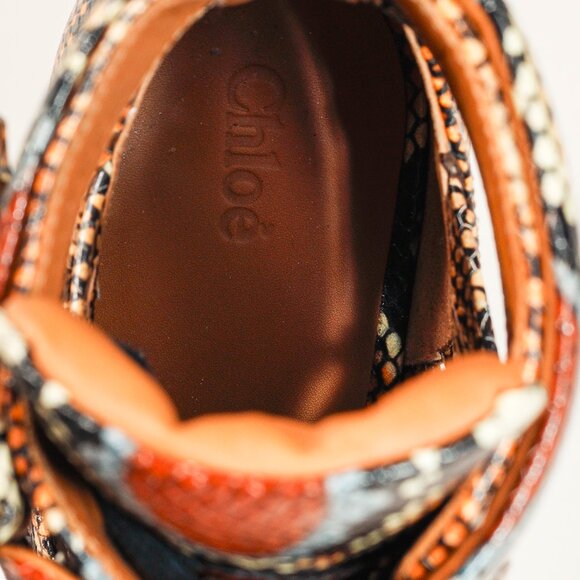 Chloe Rylee Multicolor Purple Python-Print Leather Ankle Boots - Picture 10 of 10